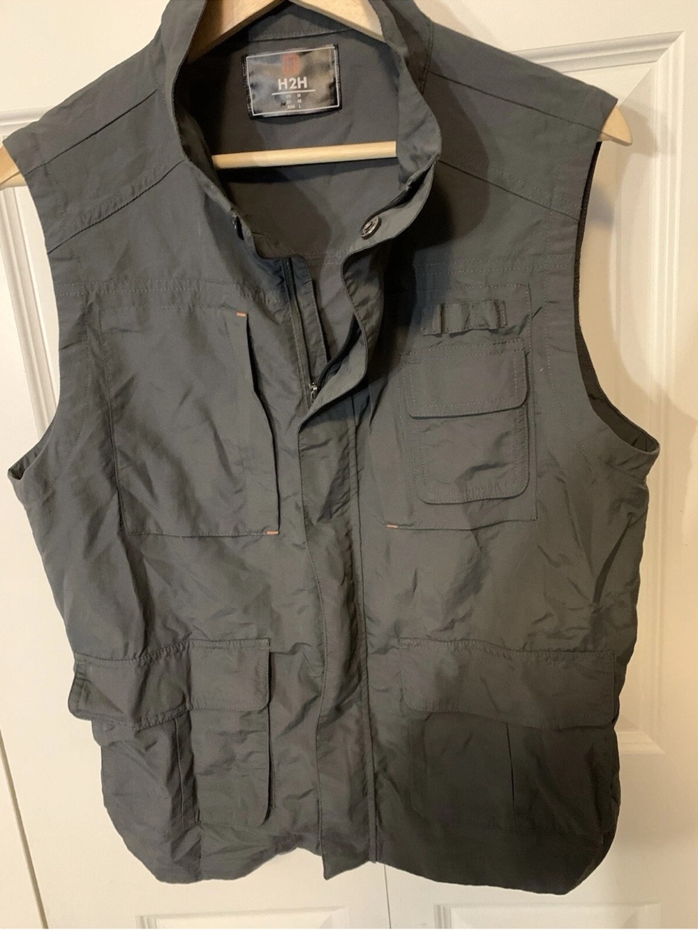 H2H Utility Mens Sz M Photography Outdoors Safari Fishing Outdoor Vest Gray